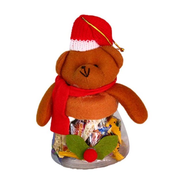 Christmas Candy Jar Mini Clear Candy Jar Christmas Themed Containers Christmas Tree Decoration Pendant Santa Snowman Elk Container for Chocolate Cookie Storage Gift