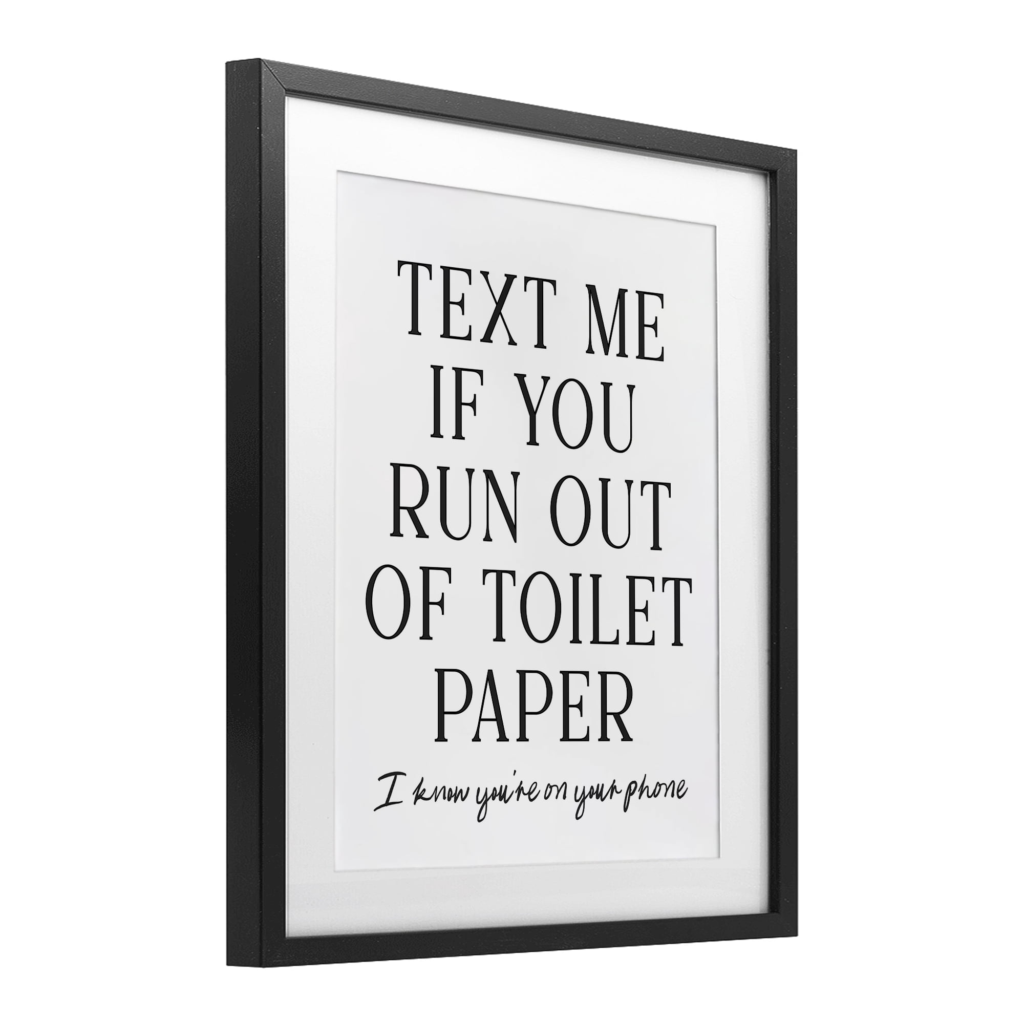 Stupell Industries Funny Bathroom Texting Black Framed Print Under Glass, design by Lettered and Lined