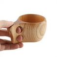 thumbnail image 3 of Wooden Tea Coffee Cup Portable Wood Drinks Mug with Handle for Outdoor Use, 3 of 8