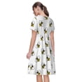thumbnail image 6 of Spring Summer Dresses for Women 2025 - Cute Bees Cartoon White Wedding Guest Dresses, Beach Vacation Clothes, Hawaiian Sundresses Casual Short Sleeve Dress for Women with Pockets, 6 of 7