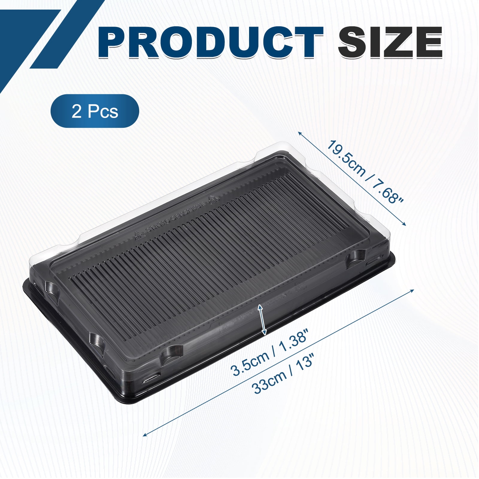 Uxcell 2Pcs DIMM Desktop DDR3/DDR4/DDR5 Memory RAM Module Package Tray with Cover - Plastic Clamshell Antistatic Tray Transparent Packaging Container for Desktop