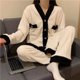 thumbnail image 1 of Pijamas de franela de otoño e invierno para mujer, traje de casa lindo con forro polar grueso de manga larga de invierno para mujer, 1 of 6