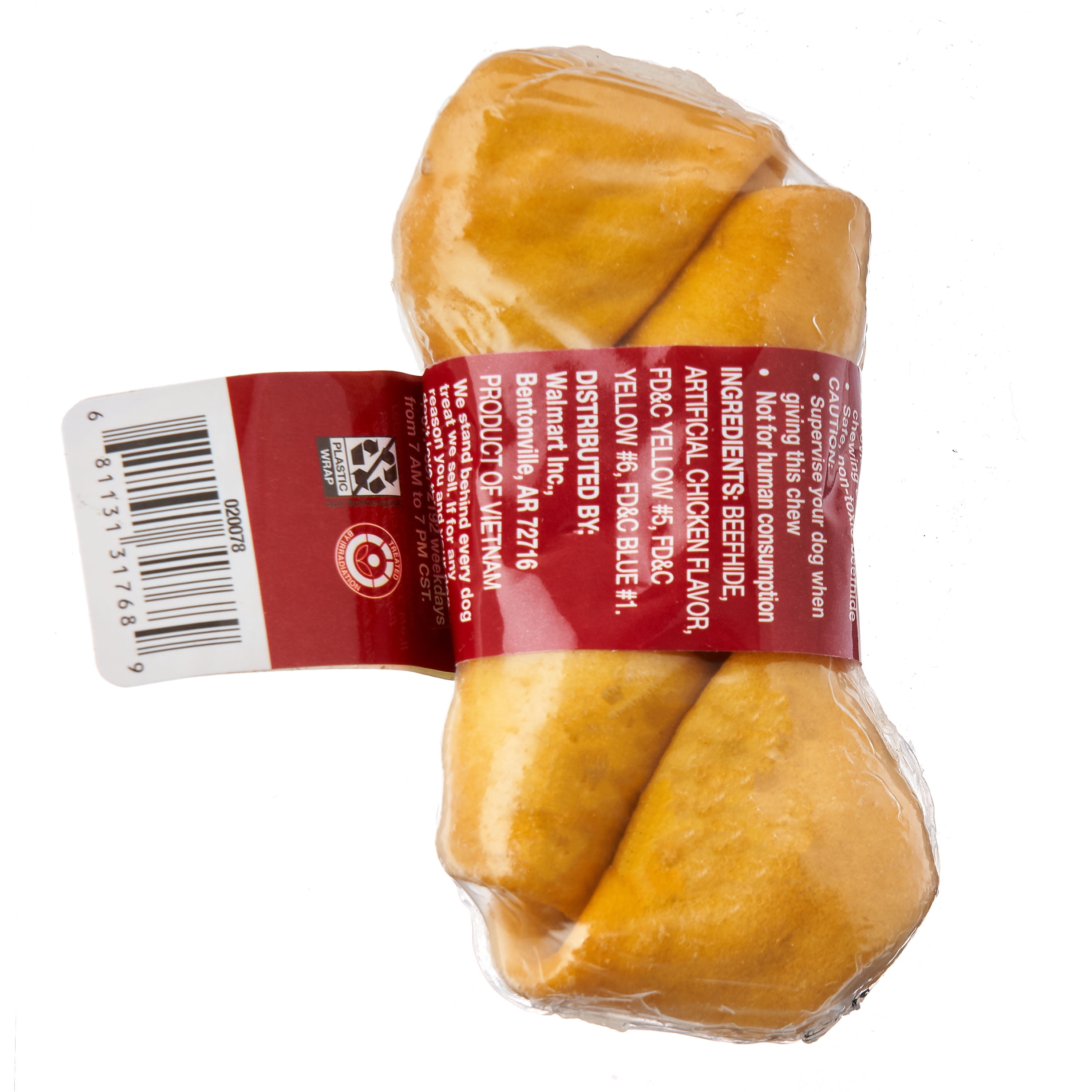 Ol' Roy Artificial Chicken Flavored Rawhide Bone Dog Chews, 4"