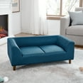 thumbnail image 3 of LHYY Pet sofa with backrest and armrests,modern rectangular pet sofa suitable for small and medium dogs,soft cushion comfortable dog sofa,BLUE, 3 of 8