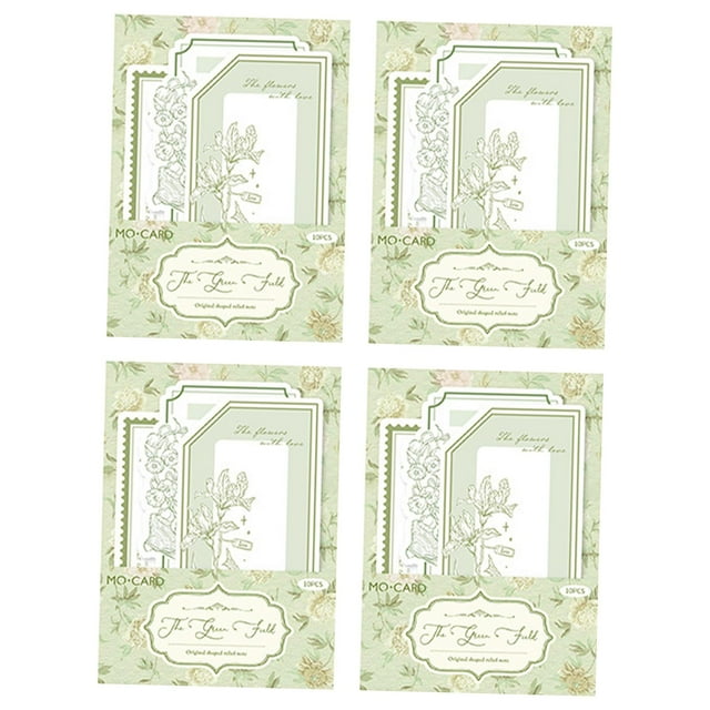 4 piezas de notas en relieve para decoración de diarios, collages, cuadernos, álbumes de recortes creativos Verde