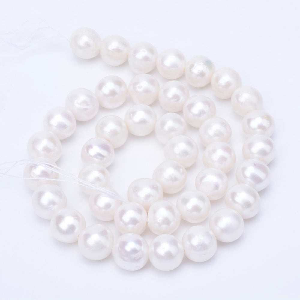 Natural Cultured Freshwater Pearl Beads Strands Round Floral White 10~11mm Hole: 0.8mm 41pcs/strand 15.7 inch diy