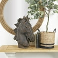 thumbnail image 3 of 22" x 25" Brown Polystone Horse Sculpture, by DecMode, 3 of 14