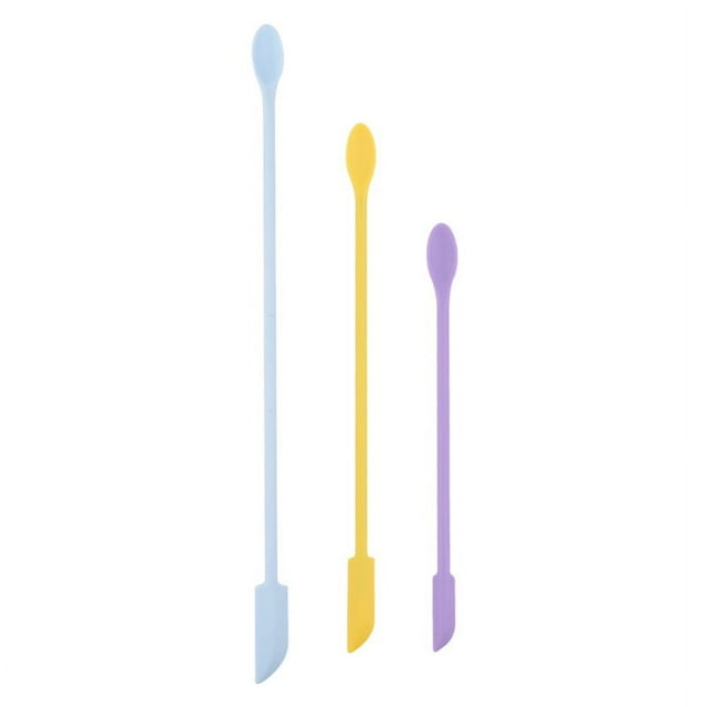 Mini espátula de silicona, espátula de maquillaje, espátula de silicona pequeña, juego de espátula fina para aberturas delgadas, raspador pequeño para frascos, botellas de cocina, cosméticos, loción,