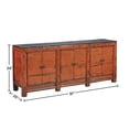 thumbnail image 2 of Antique 81-inch Amber Sideboard in Distressed Pine, Orange & Black, 2 of 5