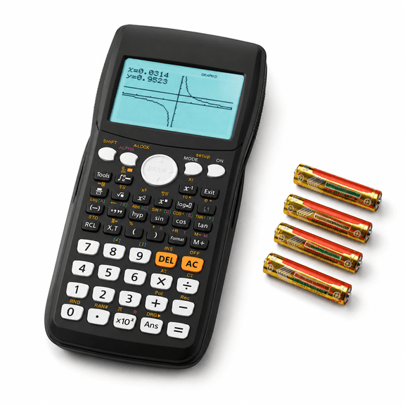 Black Scientific Graphing Calculator with 10 Calculation Modes for High School and College