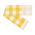 thumbnail image 2 of PowerSellerUSA French Door Curtain, Elegant Buffalo Plaid Curtains for Front Door, Classic Farmhouse Country Decor Plaid Gingham Checkered Design Door Curtains, 25" W x 72" L Single Panel, Yellow, 2 of 7