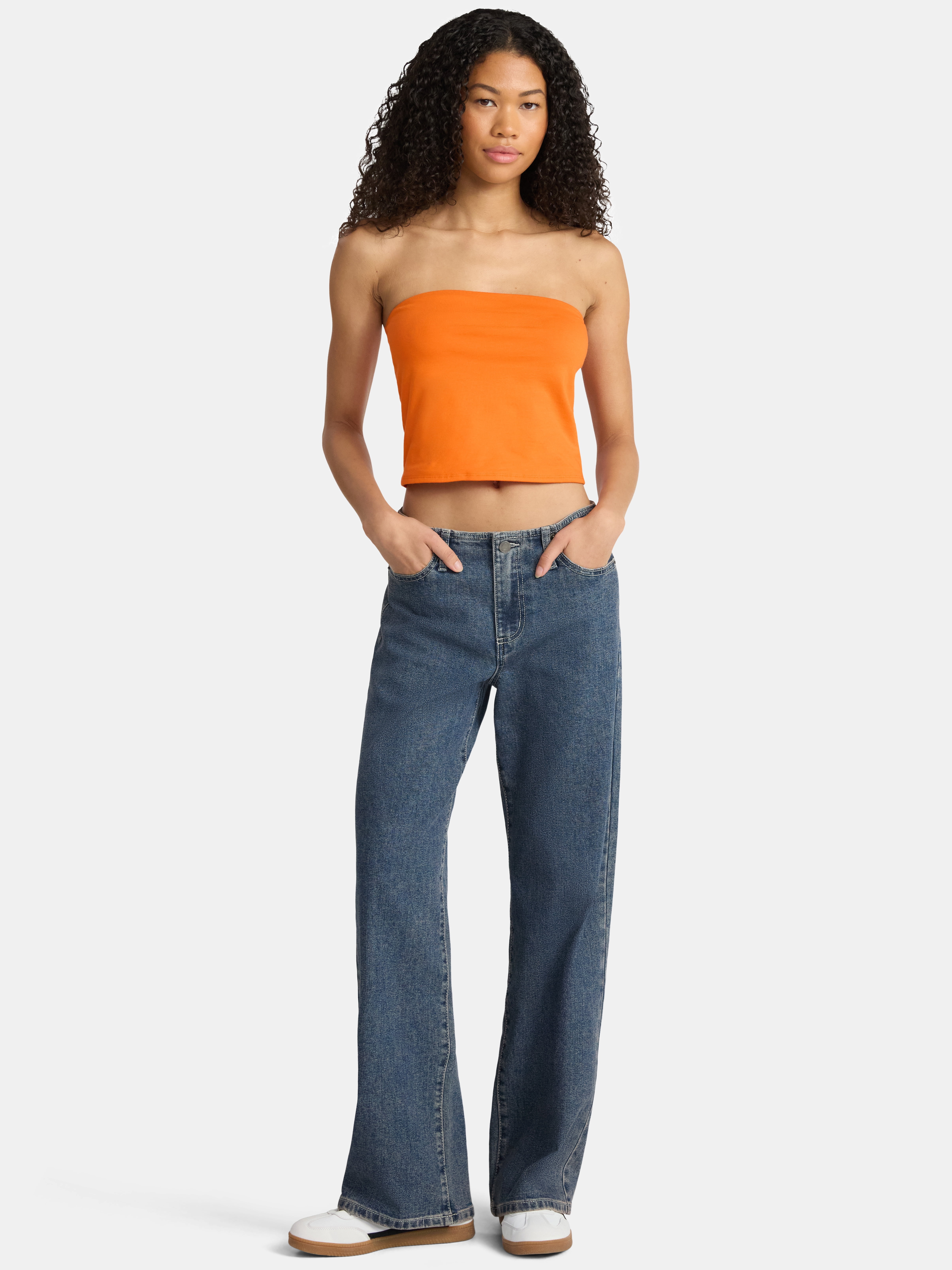 No Boundaries Game Day Cropped Tube Top, Women's - Walmart.com