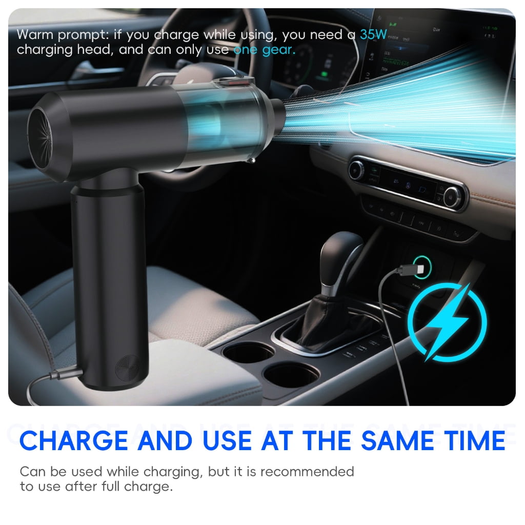 Portable Rechargeable Air Duster Two Motor 120W For Computer Keyboards Sofa With 6000mAh Removable PowerBanks