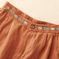 thumbnail image 3 of Bermuda Shorts for Women Summer Casual Elastic Waist Wide Leg Loose Fit Cotton Linen Boho Beach Shorts with Pockets, 3 of 7