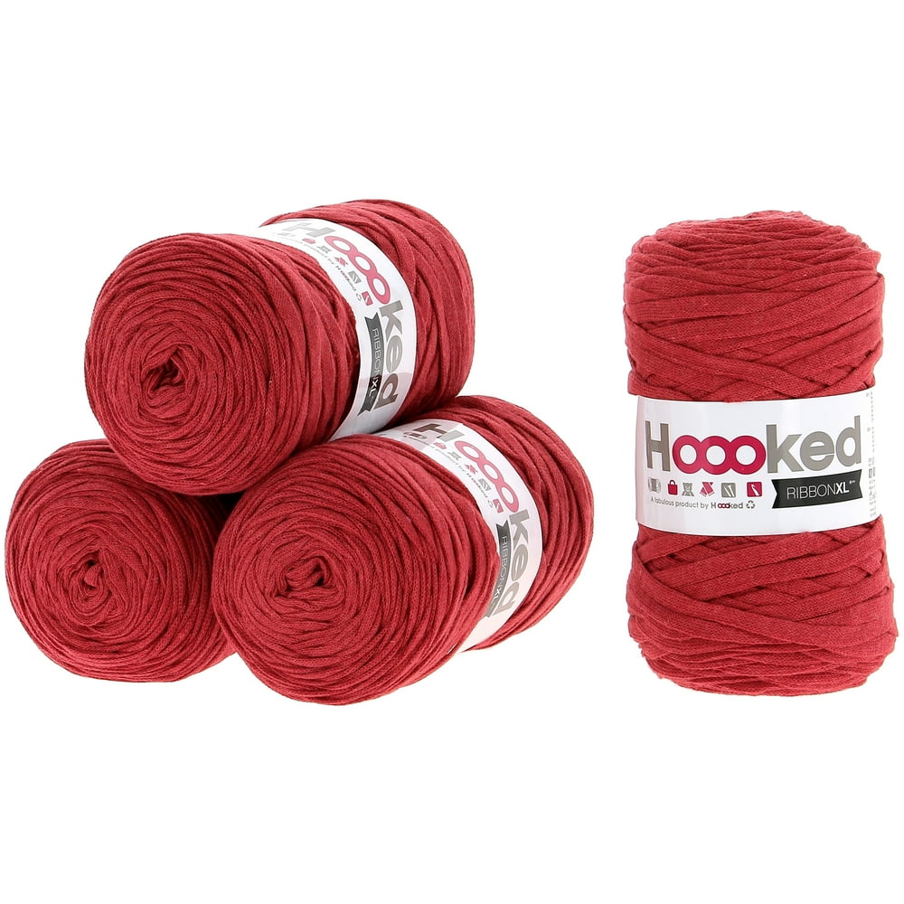 Hoooked Ribbon XL Yarn 4/PkLipstick Red