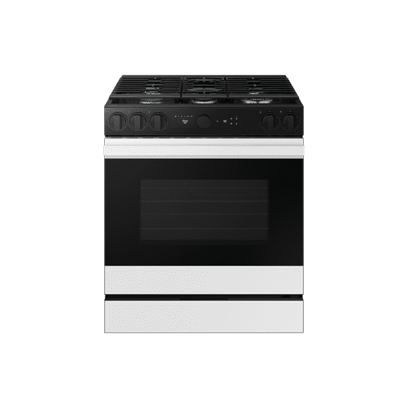 Estufa de piso Bespoke 5 quemadores, AirFry y SmartThings, Blanca