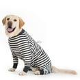thumbnail image 6 of Large Dog Pajamas Lightweight Stretch Stripe Dog Onesie Clothing Anti Licking Recovery Dog Clothes for Golden Retriever Husky (green,6XL), 6 of 7