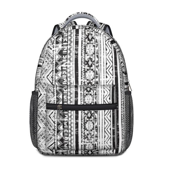 Boho Geometric Waterproof Backpack - Lightweight & Organized Storage for Students
