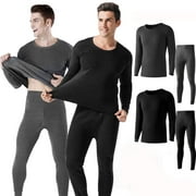 Men's 2 Piece Long Thermal Underwear Set, Cold Weather Base Layer Set for Men, Gray, M