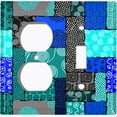 thumbnail image 4 of Metal Light Switch Plate Cover Safari African Tribal Art Pattern Teal SFR009, 4 of 13