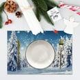 thumbnail image 5 of Snow Place Mats Set of 6 Snowy Scenery Sunrise Pine Trees Table Mat Table Mat Holiday Home Kitchen Table Decoration 12x18 Inch, 5 of 6