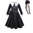 thumbnail image 1 of 2023 Wednesday Addams Cosplay disfraz conjunto niñas negro vestido estampado carnaval fiesta disfraz-solo vestidos-110cm Computadora Computadora Computadora portátil, 1 of 5