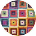 thumbnail image 1 of Unique Loom Estrella Geometric Squares Rug 6' x 6' Round Multi/Beige, 1 of 2