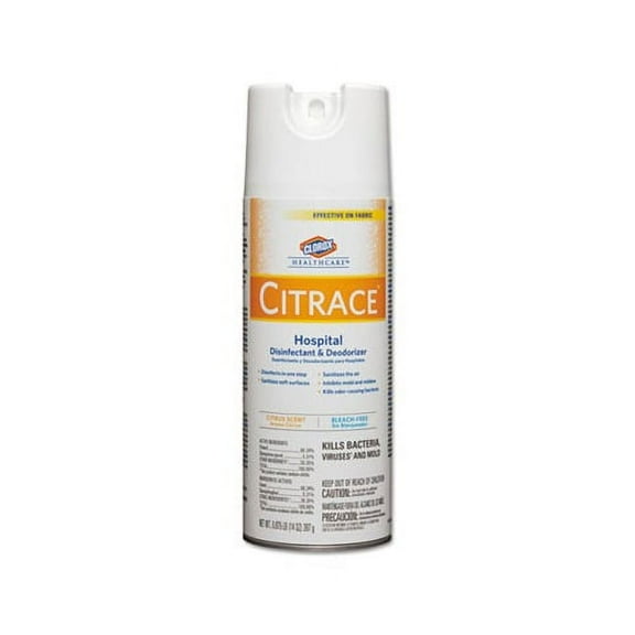 Citrace Hospital Disinfectant & Deodorizer Citrus, 14oz Aerosol, 12/Carton