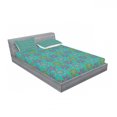 thumbnail image 3 of Ambesonne Ethnic Fitted Sheet & Pillow Sham Set, Colorful Abstract Petals, Twin, Multicolor, 3 of 3
