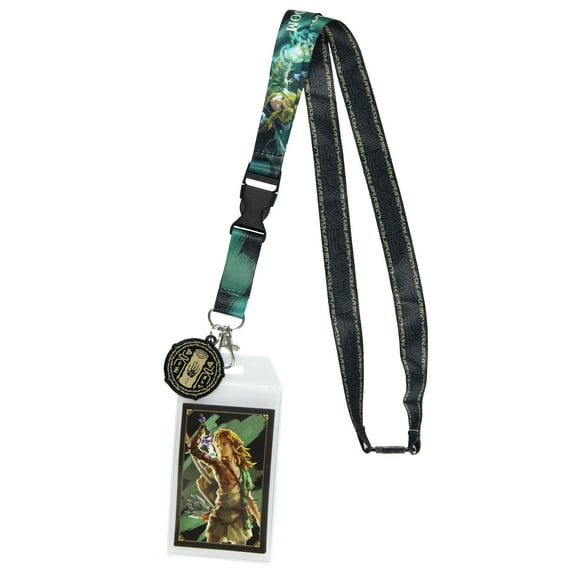 Legend of Zelda Tears of The Kingdom Breakaway ID Badge Holder Lanyard with 1.5 " Metal Shrine Hand Pendant