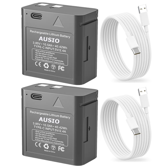 2 Pack Rechargeable Lithium Camera Battery Replace for SPYPOINT LIT-10 Battery fit for SPYPOINT Cellular Trail Cameras Link-Micro-LTE, Cell-Link, LM2, Link-Micro-S-LTE (Includes Type-C Cable)