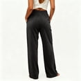 thumbnail image 4 of ZHYou No Boundarie Womens Pants Corduroy Drawstring Wide Leg Elastic High Waisted Soft Knit Loose Fit Casual Trousers with Pockets,Black,Size 3XL, 4 of 8