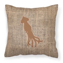 Carolines Treasures BB1096-BL-BN-PW1414 Squid Burlap and Brown   Canvas Fabric Decorative Pillow BB1096 14Hx14W