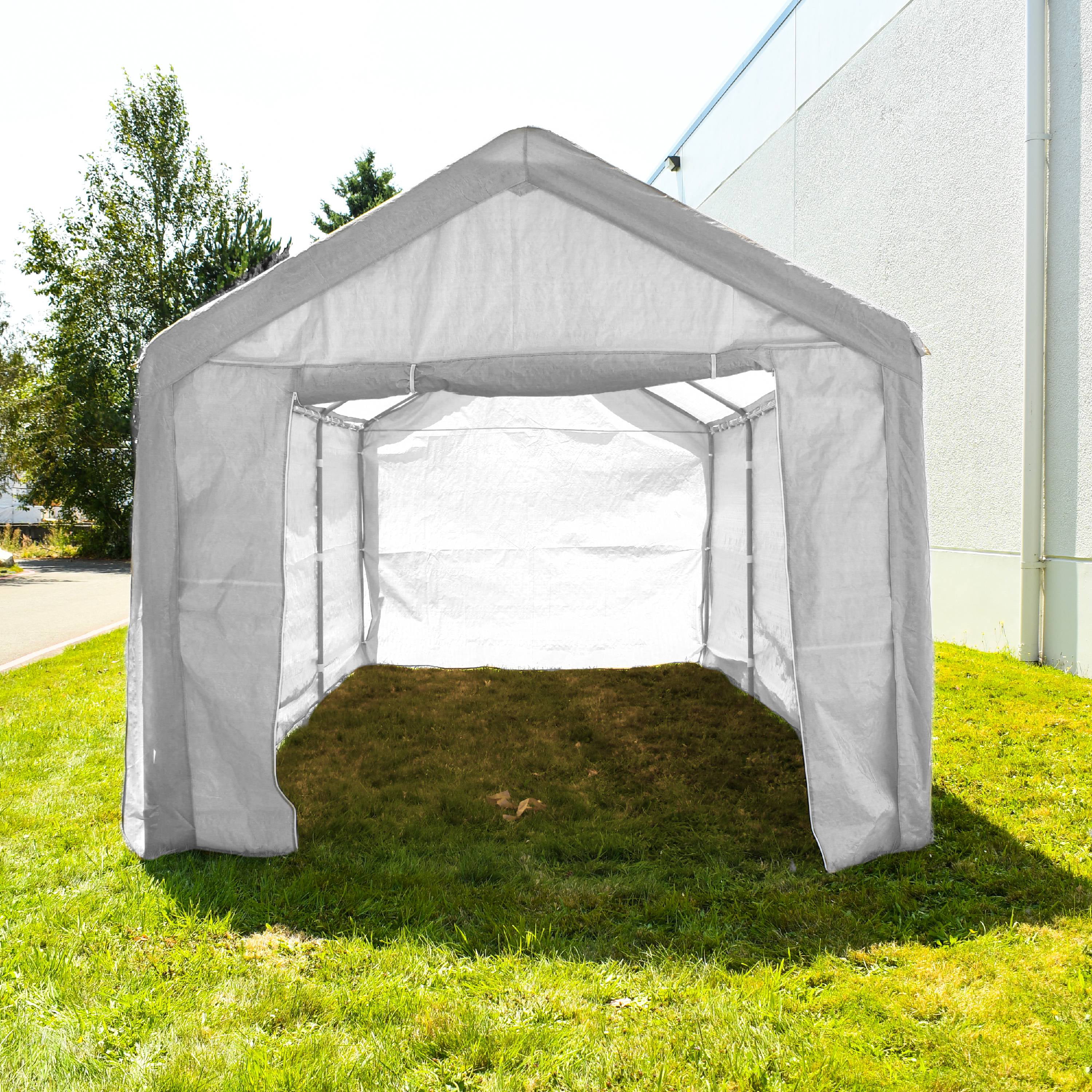 ALEKO Portable Garage Carport Car Shelter Party Tent  30 x 10 Ft Canopy White 