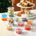 thumbnail image 2 of 4oz Portion Cups With Lids, 100 Pack Small Plastic Containers With Lids, Airtight And Stackable Souffle Cups, Jello Shot Cups, Sauce Cups, Condiment Cups For Lunch, Party, Trips, 2 of 6