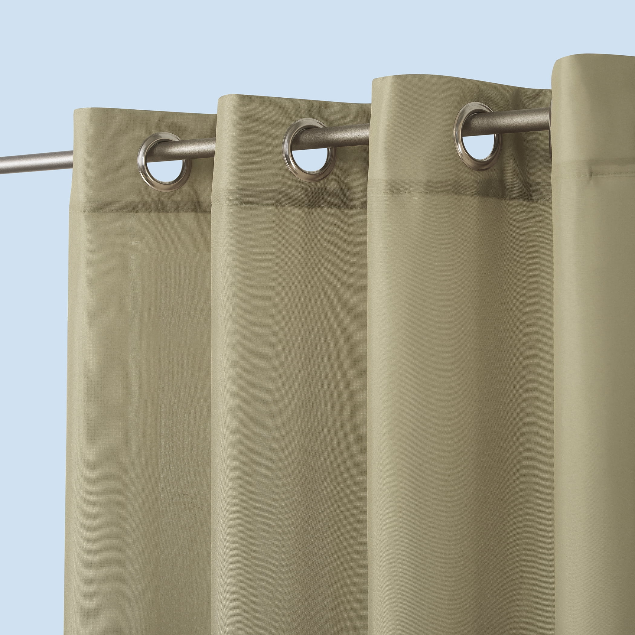 Sun Zero Sailor Indoor/Outdoor UV Protectant Room Darkening Grommet Curtain Panel, 54"x84", Khaki