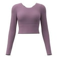 thumbnail image 6 of YueHuiYing Workout Sets for Women Tight-Fitting Seamless Long Sleeve Crop Tops High Waist Yoga Top, 6 of 8