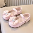 thumbnail image 2 of Dakaela 6M-11Y Toddler Girl Mary Jane Dress Shoes Comfortable Bow Ballet Flats School Uniform Wedding Party Princess Leather Shoes Pink, 2 of 8
