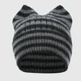 thumbnail image 2 of Betivan Women Girls' Winter Striped Cat Ear Knitted Hat, Thickened Ear Protection Wool Beanie, Cute Cold-proof Cap for Kids Daily Wear, 2 of 3