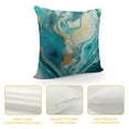 thumbnail image 4 of MLJA Marble Throw Pillow Covers Ocean Art Square Pillowcase Home Decor for Sofa Bedroom Car The Ripples of Agate with Blue Paint and Gold Decorative Cushion Case, 4 of 5