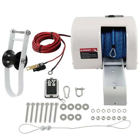 SCITOO 35 LBS Saltwater Electric Anchor Winch With Wireless Remote Control Kit Boat