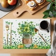 thumbnail image 2 of Happy St. Patrick's Day Placemats Set of 12, Watercolor Spring Green Lucky Shamrock Vase Non-Slip Place Mats Washable Table Mats for Kitchen Dining Table Decorations Indoor/Outdoor, 2 of 9