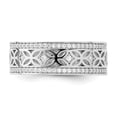 thumbnail image 4 of Auriga Fine Jewelry 925 Sterling Silver with 14K Rh-plated CZ Band Size 7 for Women, 4 of 6