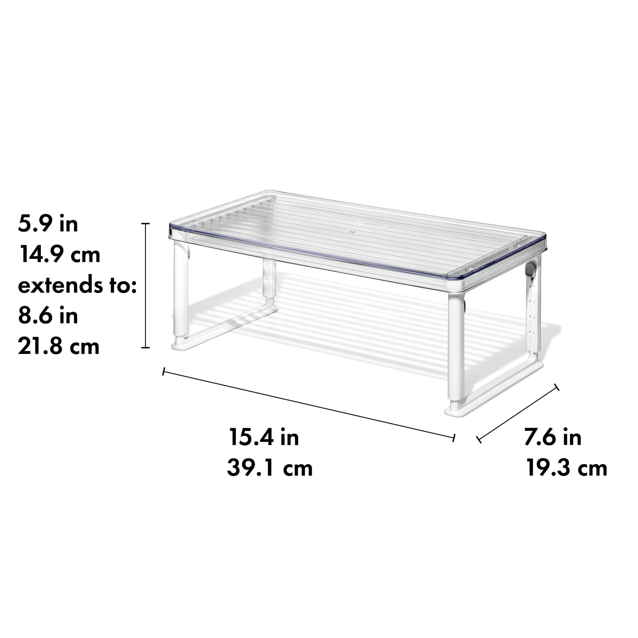 OXO Refrigerator Organizer Adjustable Shelf Riser, Clear