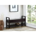 thumbnail image 4 of Roundhill Furniture Vannes Espresso Storage Shoe Bench, 4 of 4