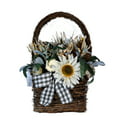 Way To Celebrate Cream Sunflower Harvest Basket Wreath