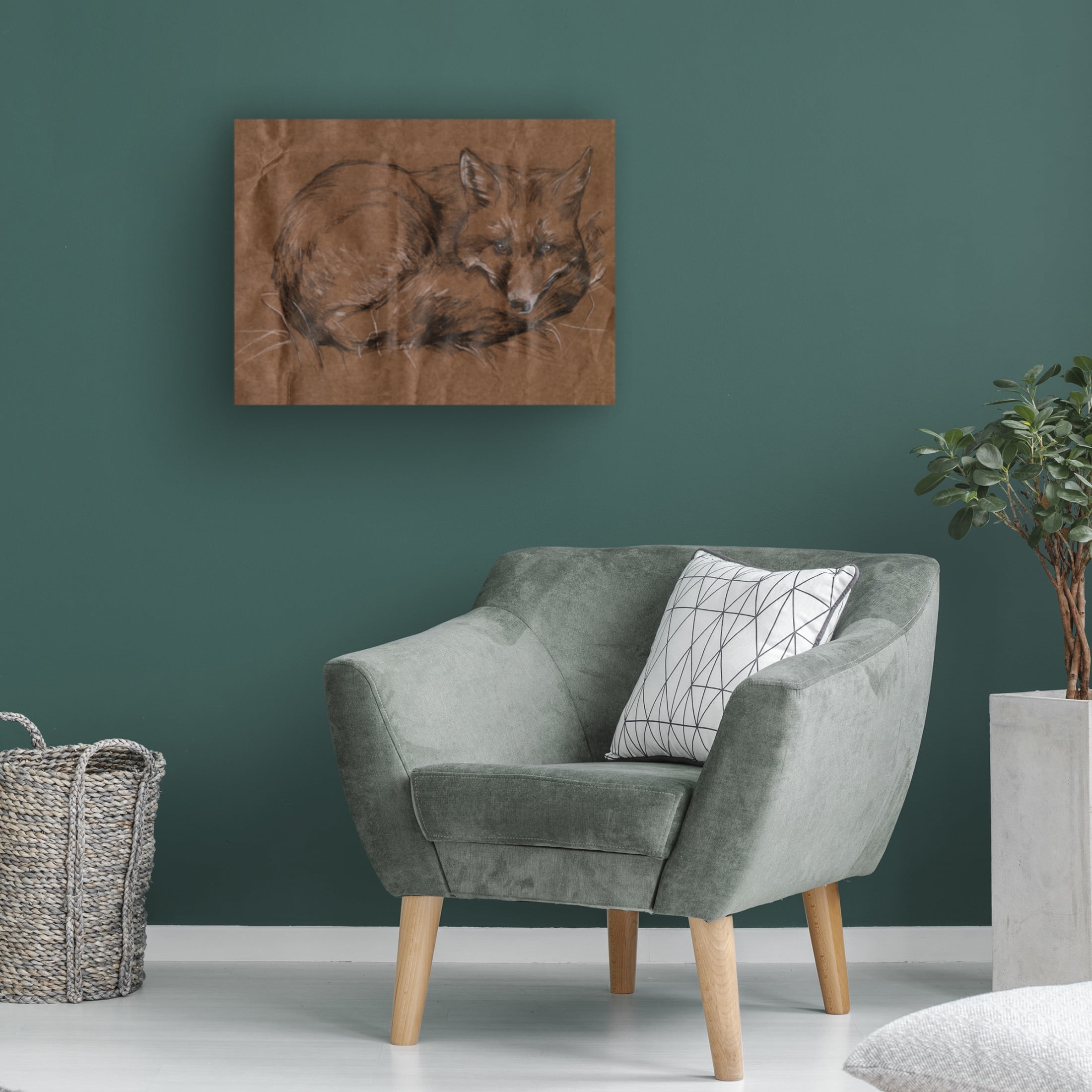 Canvas Wall Art - Jennifer Paxton Parker 'Crafty Fox I' Wall Art for Living Room, Bedroom, or Office Décor by Trademark Fine Art - 32 x 24 Inches