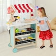 thumbnail image 4 of Costway Kids Ice Cream Cart Wooden Toddler Farmers Market Stand W/ Chalkboard & Storage, 4 of 11