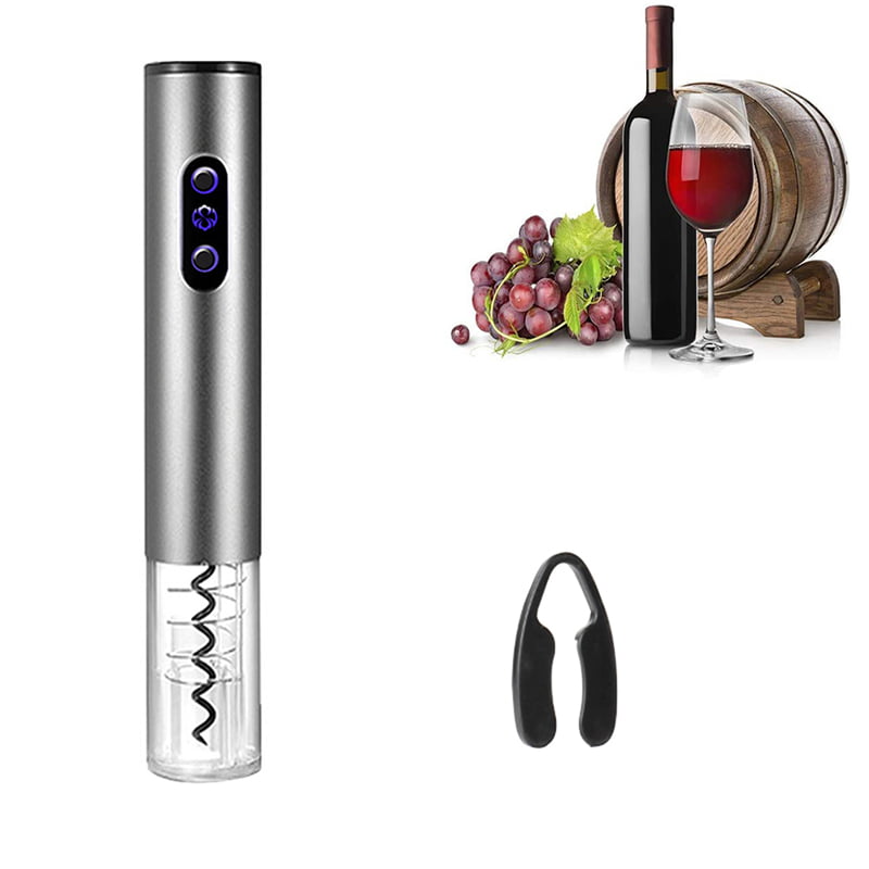 OxGord Electric Wine Opener with Automatic Corkscrew and Foil Remover for Bottles 2016 Newly Designed Model Stainless Steel