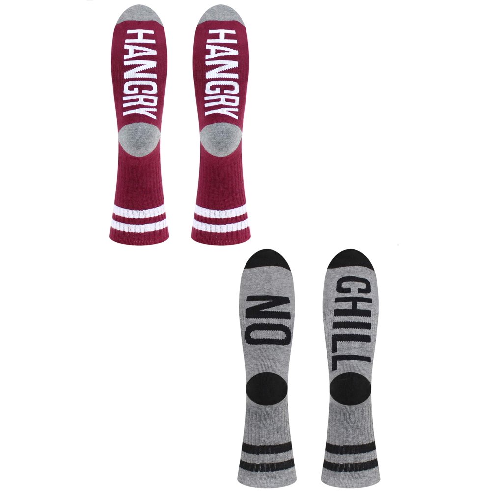 Expressions by Sock Talk Men's Hangry & No Chill Crew Socks, 2Pack